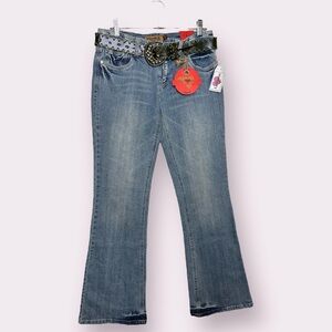 Y2K deadstock MUDD belted flare jeans